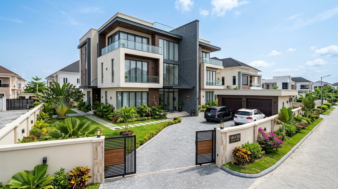 Representative photograph of a modern family home at sunset — not the actual property.